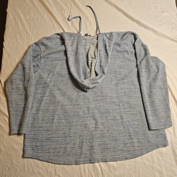 Chaps Womens Thermal Hoodie, 2X, Blue - Picture 4 of 12